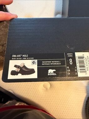Sorel Ona Ave Mule Black with Sea Salt Fur Trim